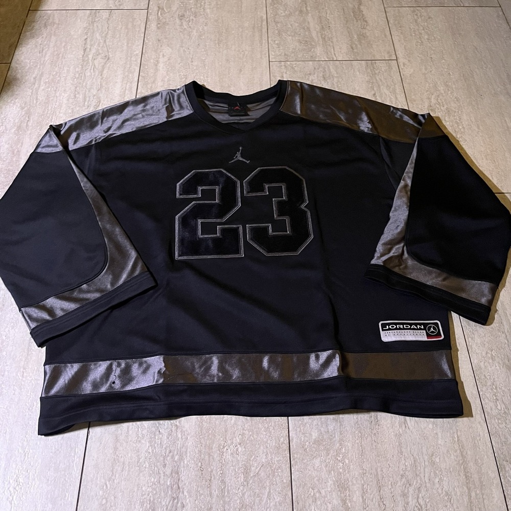 Jordan Shirt Mens XL Black 23 Oversized 3/4 Sleeve Jersey New HV0109-010
